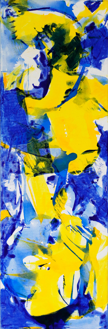 Margarete Baur: Ohne Titel, Acryl auf Leinwand, 120 x 40 cm