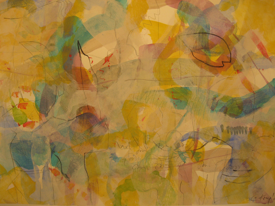 Claudia Krug: flowing space, Gouache, 43 x 60 cm