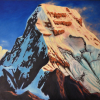 Fredi Hügel: Berg, Öl auf Leinwand, 80 x 100 cm