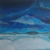 Sabine Benz: Das Blaue im Himmel oder Die Welt steht Kopf, Acryl auf Leinwand, 57,5 × 57,5 × 1,5 cm
