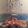 Edith Fiedler-Märklin: Das Blaue vom Himmel, Acryl und Collage, 80 × 60 cm