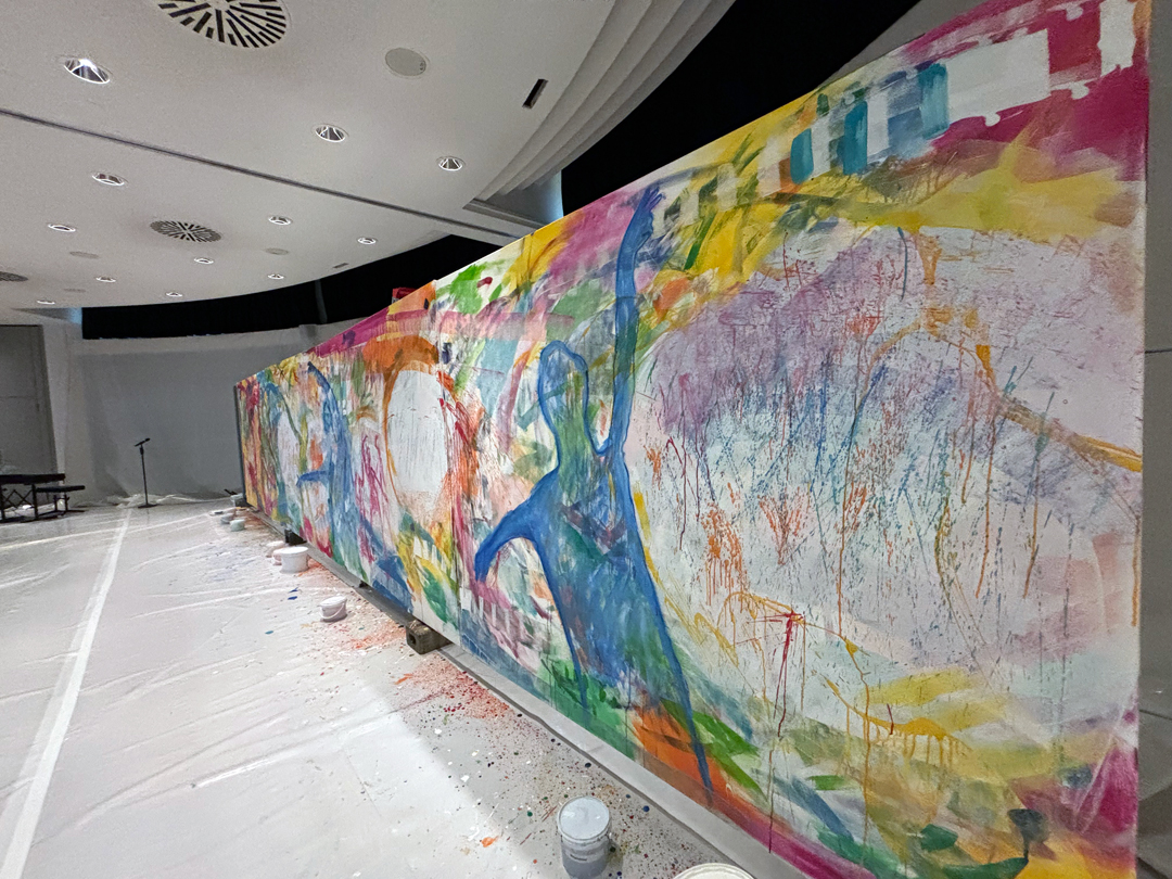 Das Ergebnis nach 6 Live-Painting-Aktionen: 17,48 Quadratmeter Leinwand sind bemalt.