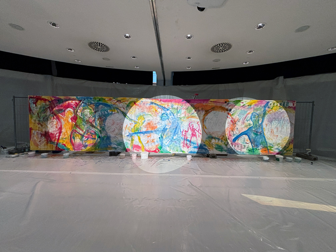 Das Ergebnis nach 6 Live-Painting-Aktionen: 17,48 Quadratmeter Leinwand sind bemalt.