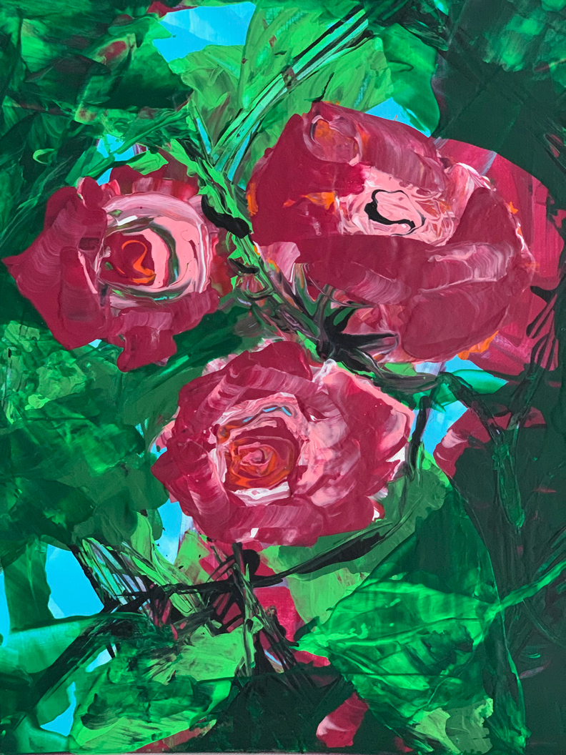 Astrid Meinert: flowers of love, Acrylmalerei, 30 x 25 x 5 cm