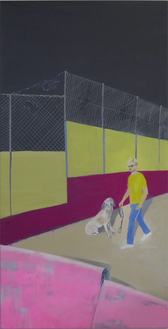 Petry Seidel: Andy Warhol mit Hund, 100 x 50 cm