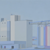 Albrecht A. Bopp: Tektonik im Heiligenfeld, Kunstharzlack auf Holz, 60 x 75 cm