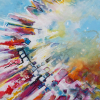 Elke Kühnel: Flimmerscotom, Mischtechnik, 60 x 60 x 2 cm