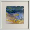 Ramona Merkl: Am Strand, Pouring, 30 x 30 cm, gerahmt