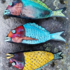 Gaby Pühmeyer: Rakufische, Keramik aus dem Rauchbrand, 28 x 11 x 5 cm
