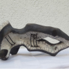 Monika Schwannauer: Liegende, Ton Raku Brand, 20 x 39 x 17 cm