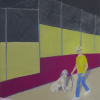 Petry Seidel: Andy Warhol mit Hund, 100 x 50 cm