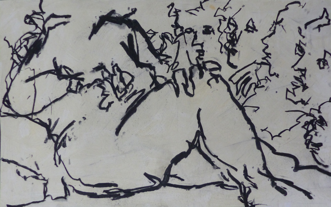 Albrecht Weckmann, Susanna im Bade, Kohlezeichnung auf Karton, 50 x 80 cm